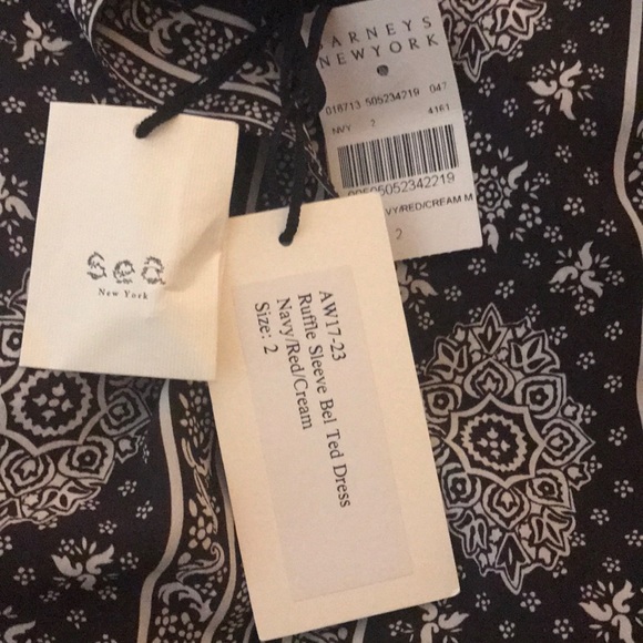 Sea Ruffle Sleeve Belted Dress - Picture 5 of 5